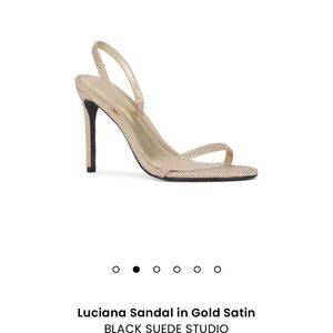 Gold Rhinestone Heeled Sandal NWT